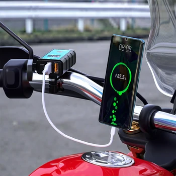 Motociklu Fast Charger Slēdzis Universālais Ūdensizturīgu IP66 SAE Ostas Automobiļu LTV Tablete Ligzda Strāvas Kontaktligzdas