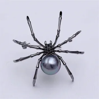 Halloween Rotaslietas Liels Zirneklis Broša Sievietes, Meitenes, Jums, lai Accessorize jebkurš Apģērbs Bugs Pin Melna Emalja Spider Broša